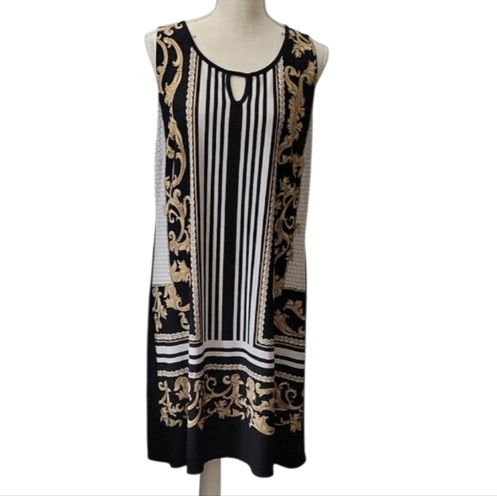 J.B.S. Women's Black And Gold Sleeveless Dress